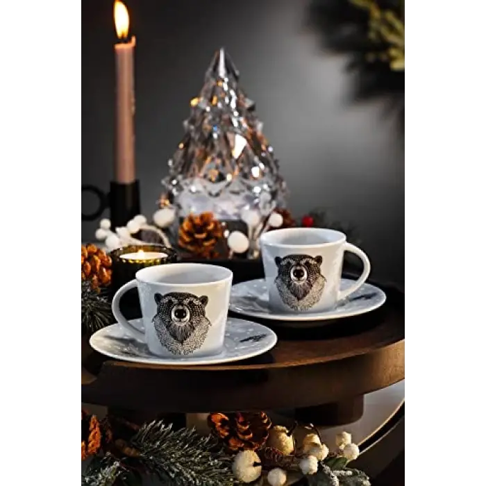 Snowy 4 Parça 2 Kişilik Kahve Takımı, 100 ml