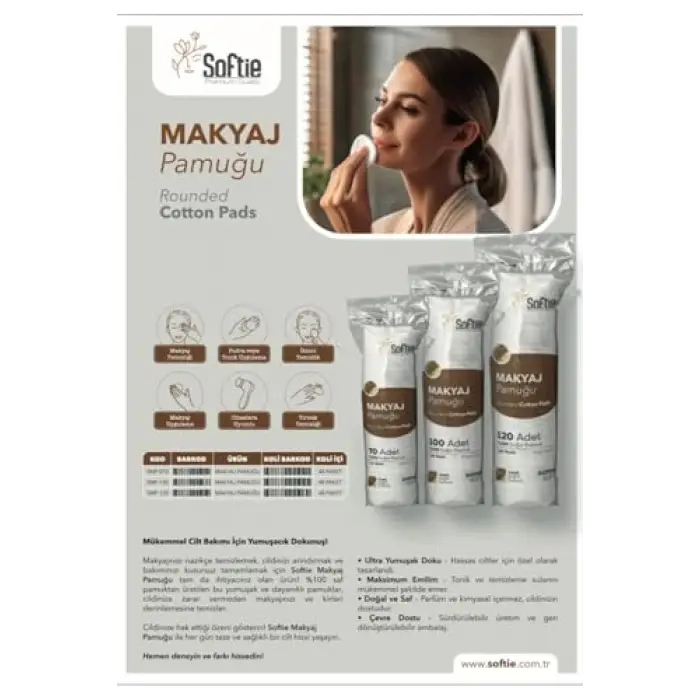 SOFTİE Makyaj Temizleme Pedi 70’li