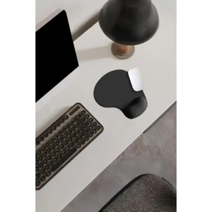 SoftRest Siyah Mouse Pad – Bilek Destekli, Dayanıklı Ergonomik Tasarım