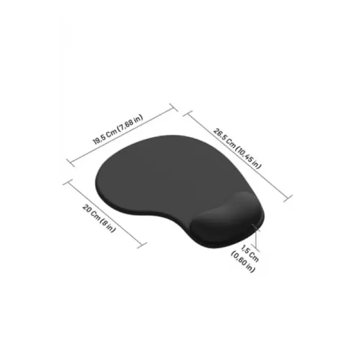 SoftRest Siyah Mouse Pad – Bilek Destekli, Dayanıklı Ergonomik Tasarım