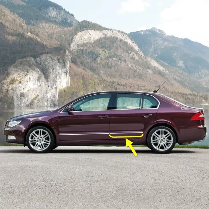 Sol Arka Kapı Krom Çıtası 3T0853753, Skoda Superb 2 ile uyumlu 2009-2013