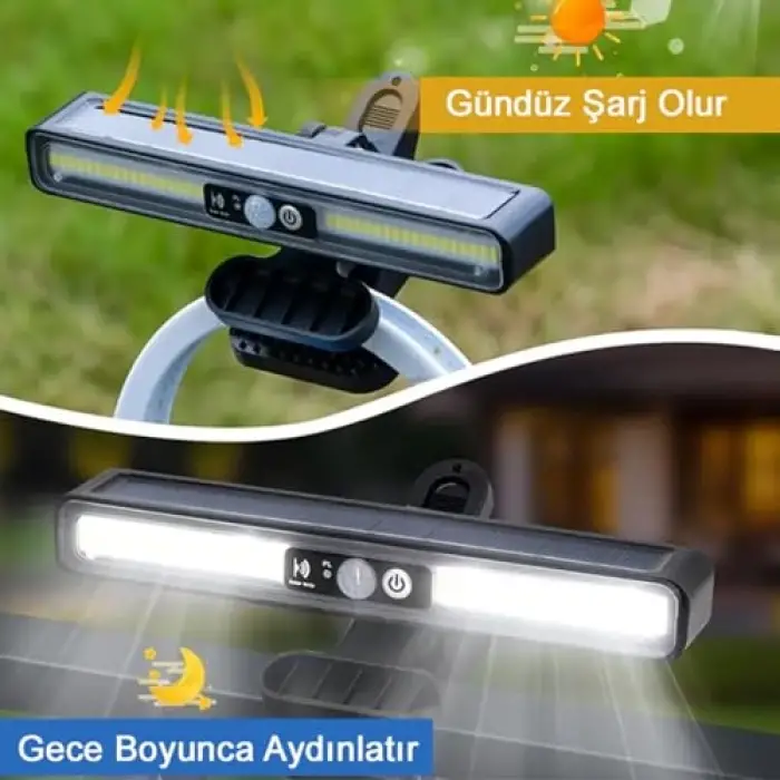 Solar Lamba Hareket Sensörlü Mandallı, Siyah, GT-SL29