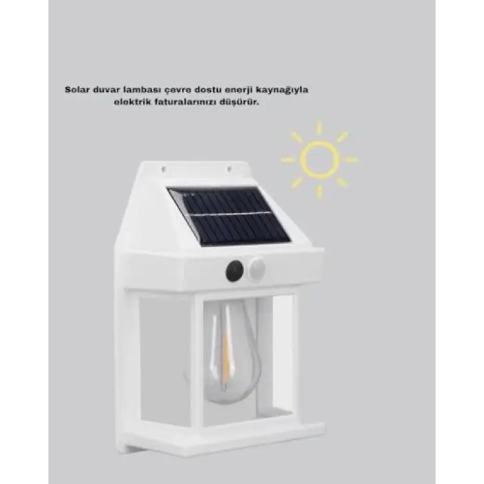 Solar Sensörlü Dış Mekan Lamba 3 Işık Modlu ve IP65 Dayanıklı