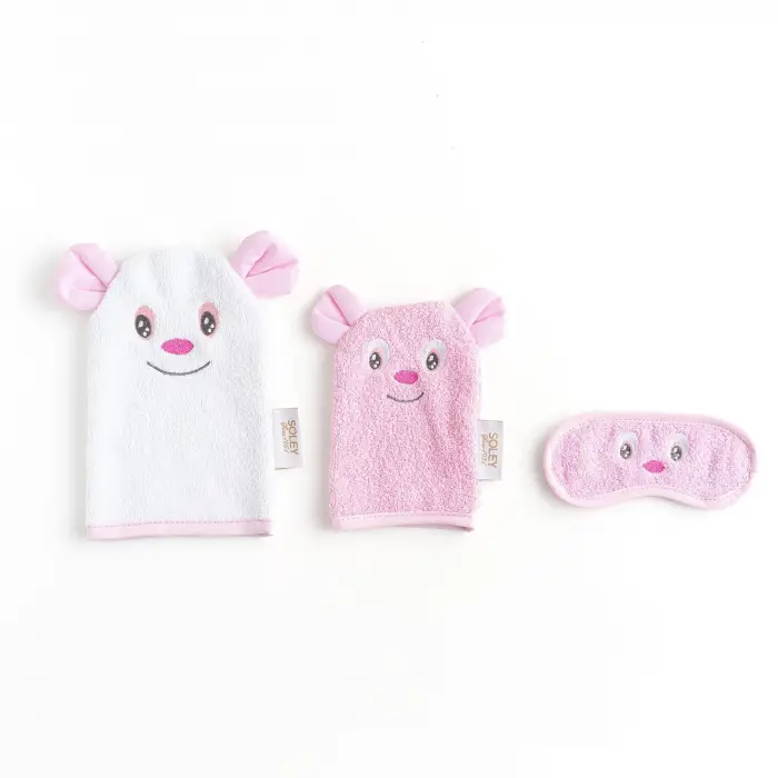 Soley | Happy |%100 Pamuklu Banyo Bebek Alıştırma Seti Pembe
