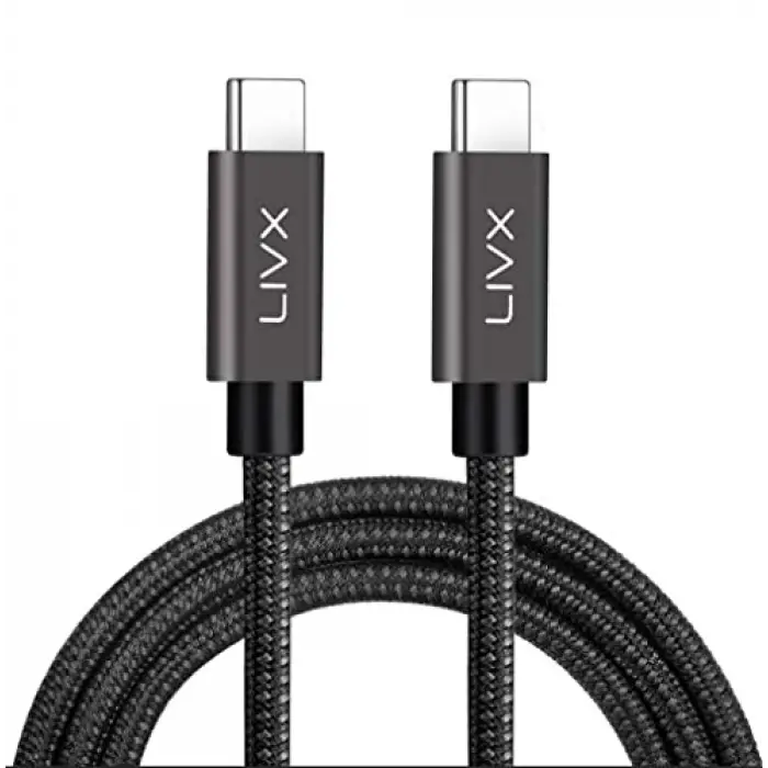 Solid 100W 5A PD2.0 Type C to Type C Hızlı Şarj ve Data Kablosu 2 Metre Halat Örgülü Space Gray LVA-TCT