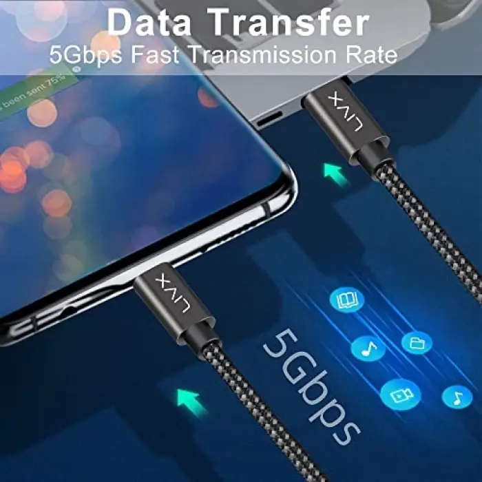 Solid 100W 5A PD2.0 Type C to Type C Hızlı Şarj ve Data Kablosu 2 Metre Halat Örgülü Space Gray LVA-TCT