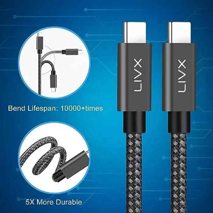Solid 100W 5A Type C to Type C 2 Metre Hızlı Şarj ve Data Kablosu Halat Örgülü Space Gray
