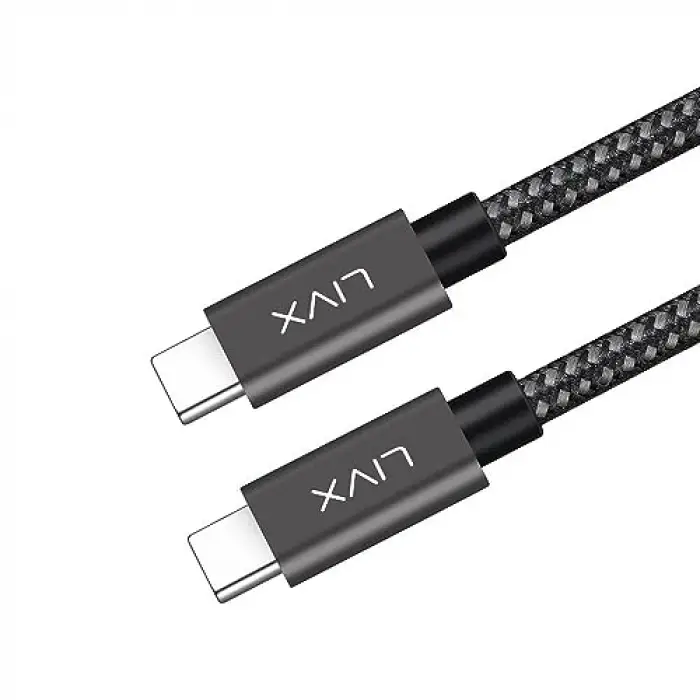 Solid 100W 5A Type C to Type C 2 Metre Hızlı Şarj ve Data Kablosu Halat Örgülü Space Gray