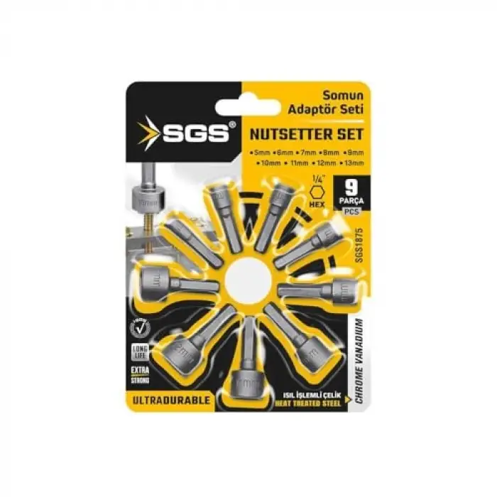 Somun Adaptörü Seti, 9 Parça, SGS1875