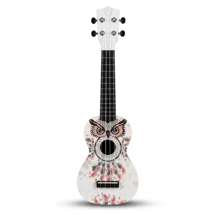 Soprano Ukulele Baykuş Desen Kapak