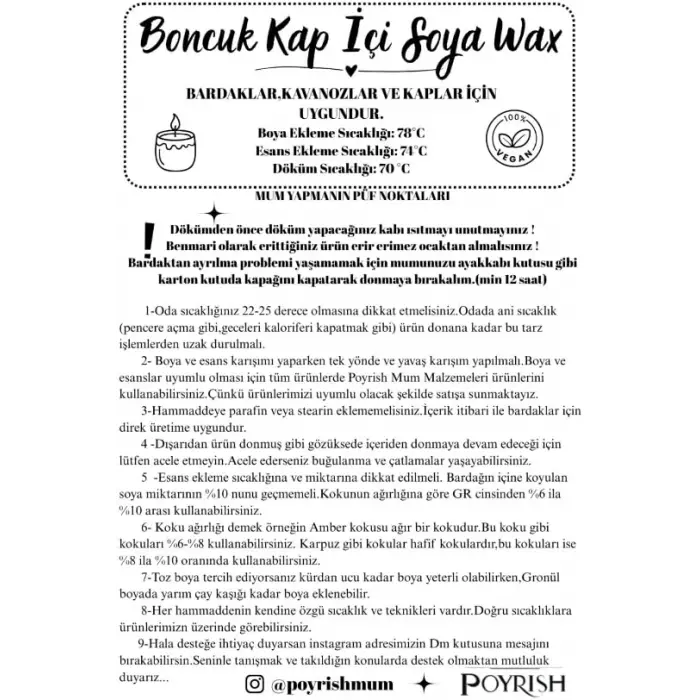 Soya Wax, 15 Kg, Kap İçinde (PY2023)