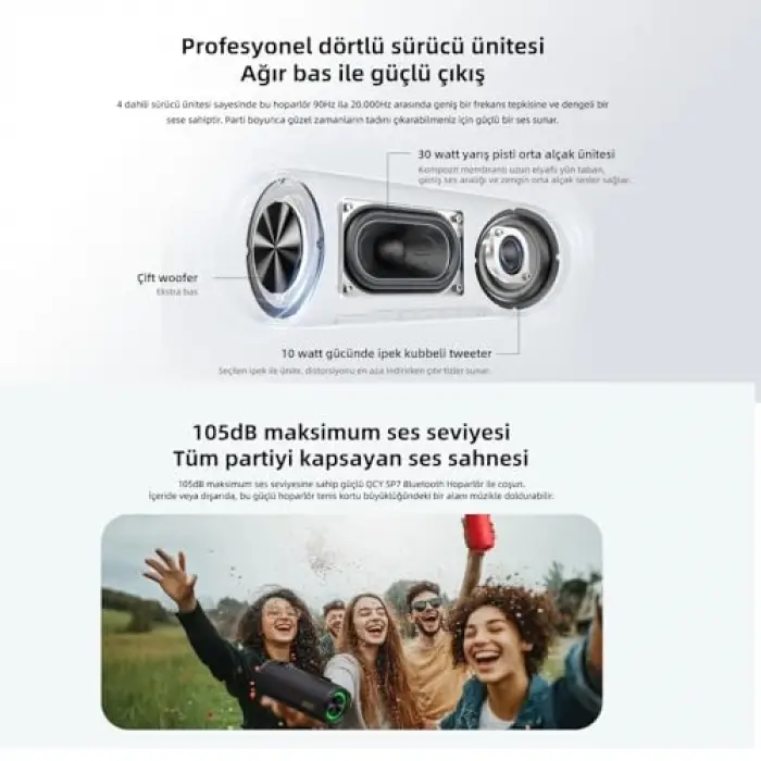 SP7 RGB Bluetooth Hoparlör Mavi