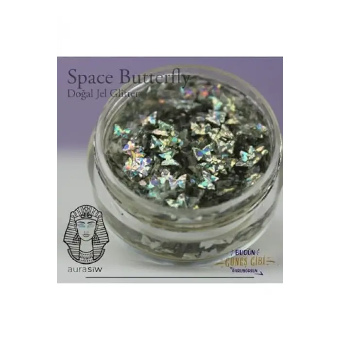 Space Butterfly - Jel Formlu Doğal Glitter