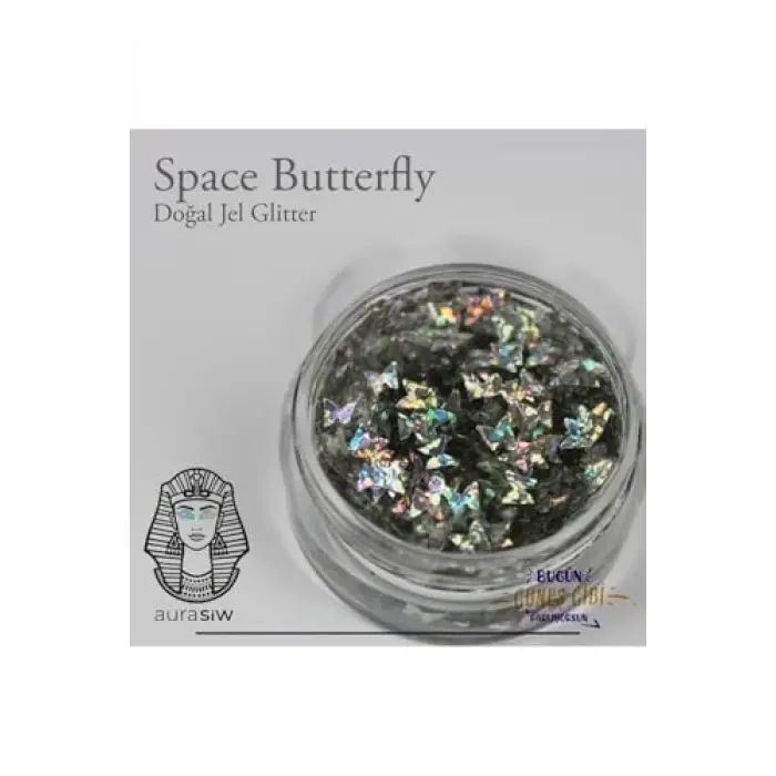 Space Butterfly - Jel Formlu Doğal Glitter