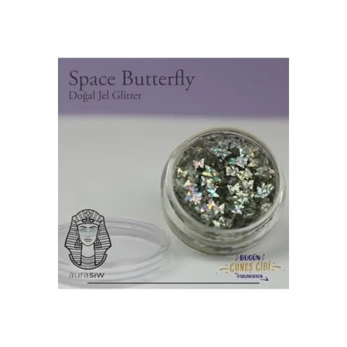 Space Butterfly - Jel Formlu Doğal Glitter