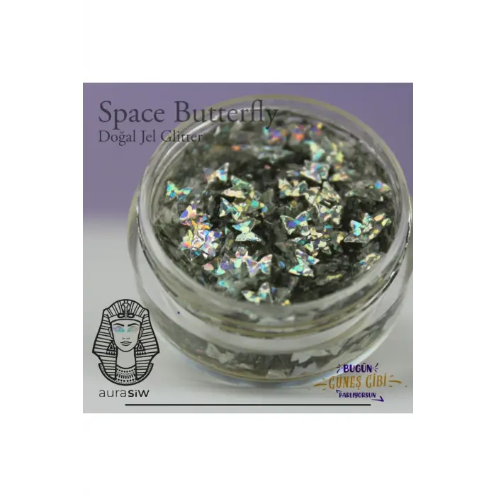 Space Butterfly - Jel Formlu Doğal Glitter