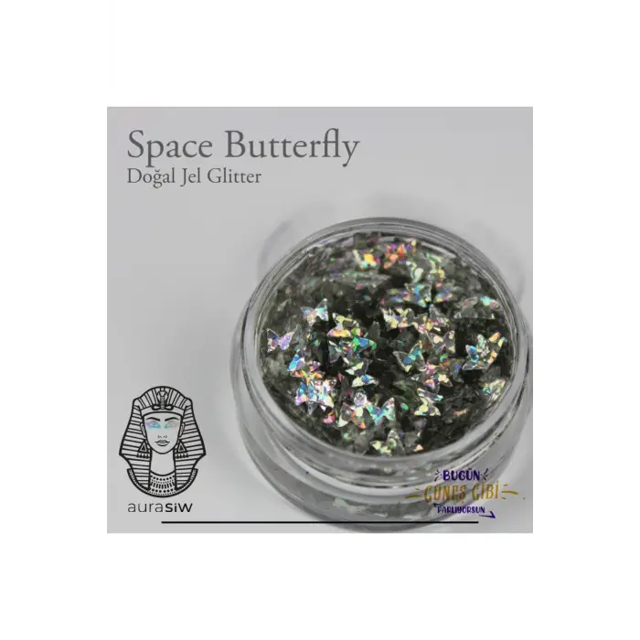 Space Butterfly - Jel Formlu Doğal Glitter