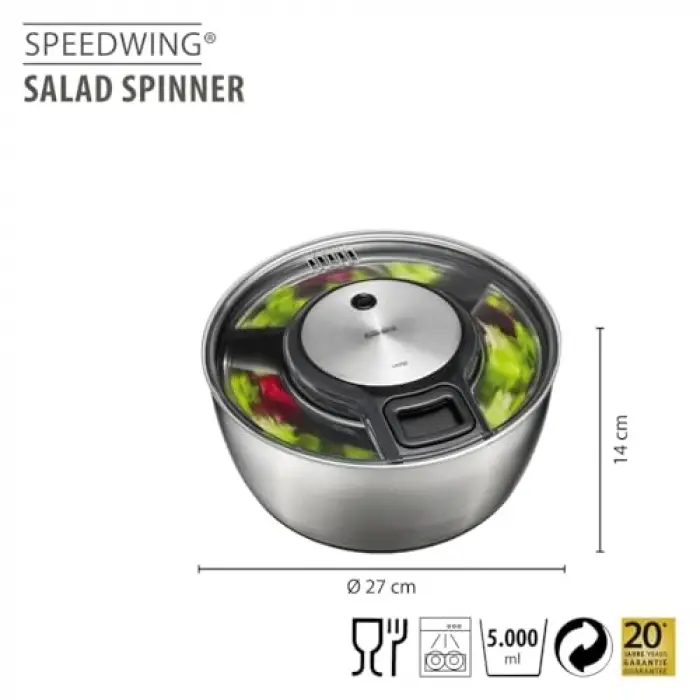 Speedwing Paslanmaz Çelik Salata Kurutucu