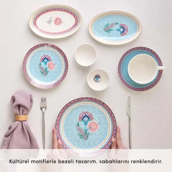 Spello Blue 26 Parça Kahvaltı Seti Rnd