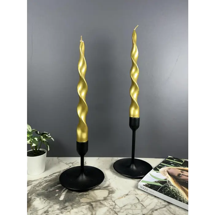 Spiral Şamdan Mumu 2 Adet, Beyaz