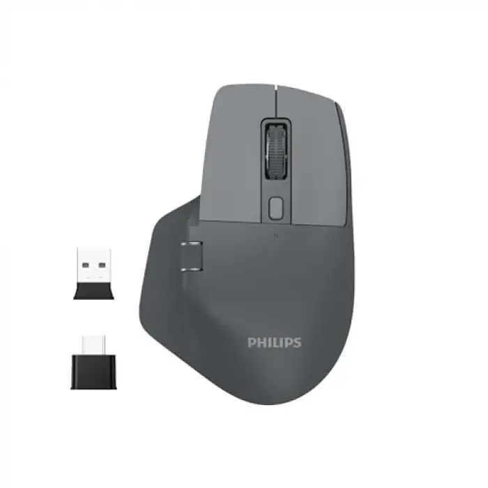 SPK7858 Bluetooth Kablosuz Çift Modlu 4000DPI 7 Tuşlu Optik Mouse Gri