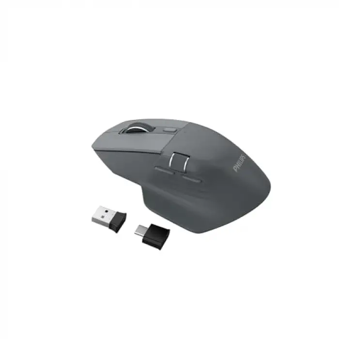SPK7858 Bluetooth Kablosuz Çift Modlu 4000DPI 7 Tuşlu Optik Mouse Gri