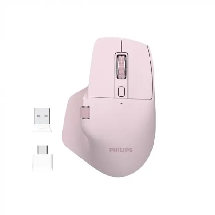 SPK7858 Bluetooth Kablosuz Çift Modlu 4000DPI 7 Tuşlu Optik Mouse Pembe
