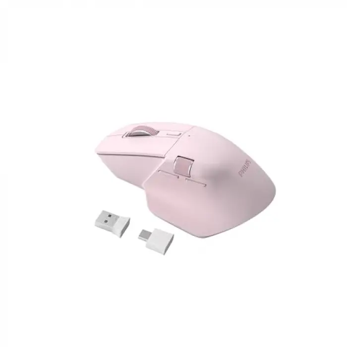 SPK7858 Bluetooth Kablosuz Çift Modlu 4000DPI 7 Tuşlu Optik Mouse Pembe