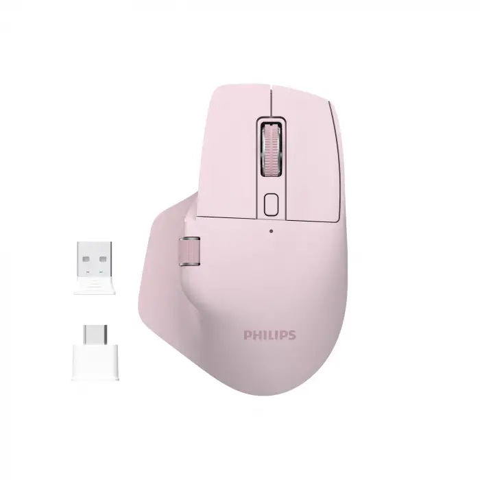 SPK7858 Bluetooth Kablosuz Çift Modlu 4000DPI 7 Tuşlu Optik Mouse Pembe
