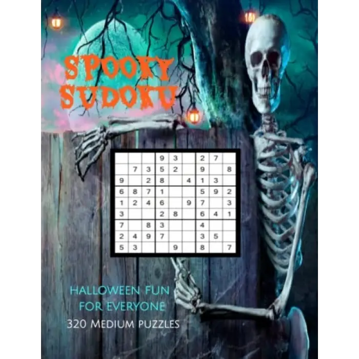 Spooky Sudoku Halloween Fun For Everyone 8.5x11 320 Medium Puzzles with Solutions, 161 Pages