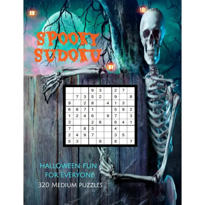 Spooky Sudoku Halloween Fun For Everyone 8.5x11 320 Medium Puzzles with Solutions, 161 Pages