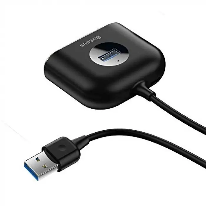 Square round 4in1 USB HUB Adaptör (USB3.0 TO USB3.0*1+USB2.0*3) 1m, Siyah