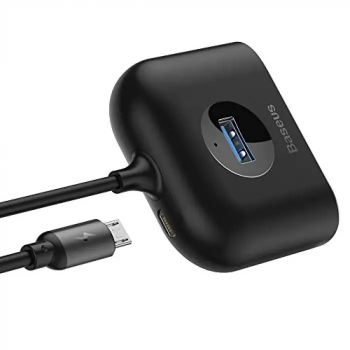 Square round 4in1 USB HUB Adaptör (USB3.0 TO USB3.0*1+USB2.0*3) 1m, Siyah