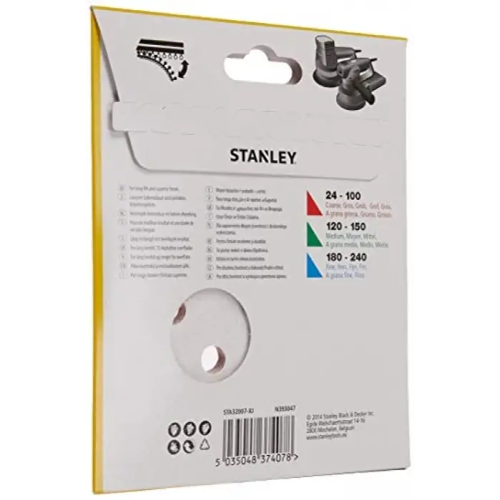 Sta32007 Zımpara, Kırmızı, 5 Adet, 80G 115 mm
