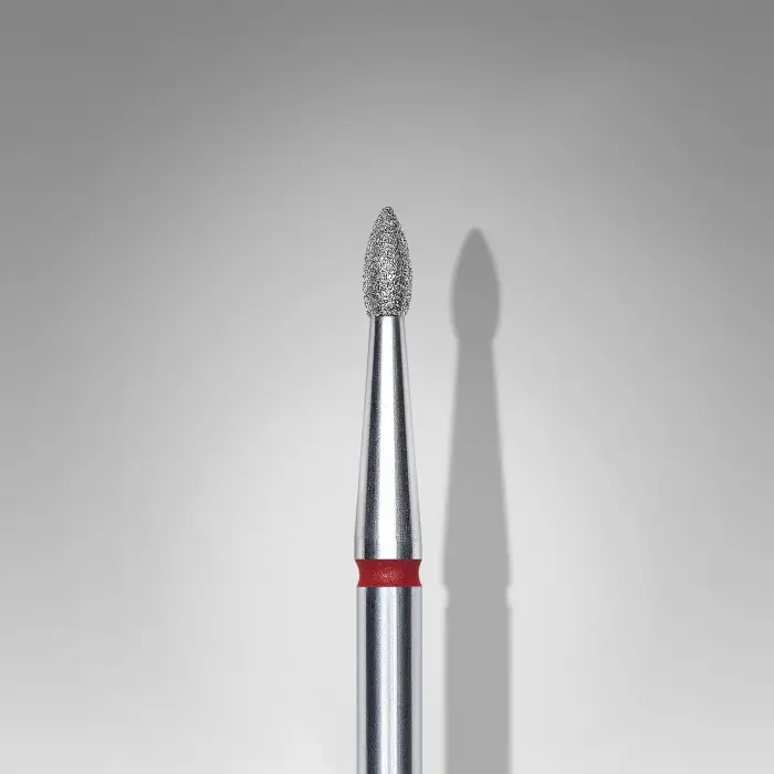 Staleks Elmas Manikür Freze Ucu Damla Model Kırmızı 4mm FA60R018-4