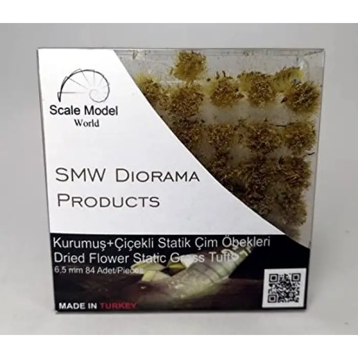 Statik Çim Öbeği 6,5 mm Kurumuş Çiçekli Diorama