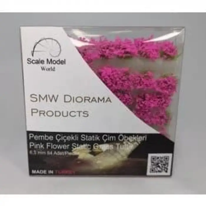 Statik Çim Öbeği 6,5 mm Pembe Çiçekli