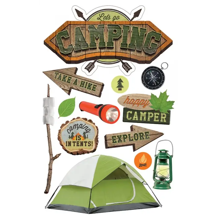 Stdm-0268E 3D Çıkartma, Kamp, 3lü Paket