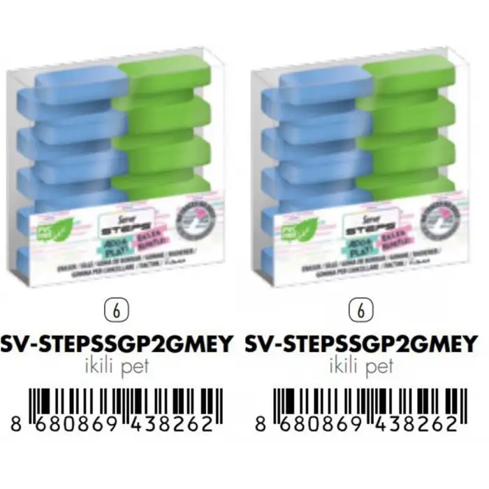 Steps Silgi Pastel Gök Mav-Elma Ysl 2li Pet