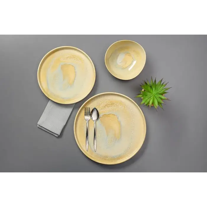 Stoneware Pearl tek kişilik yemek takımı, 3 parça