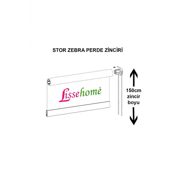 Stor ve Zebra Perde Zincir Krem Renk