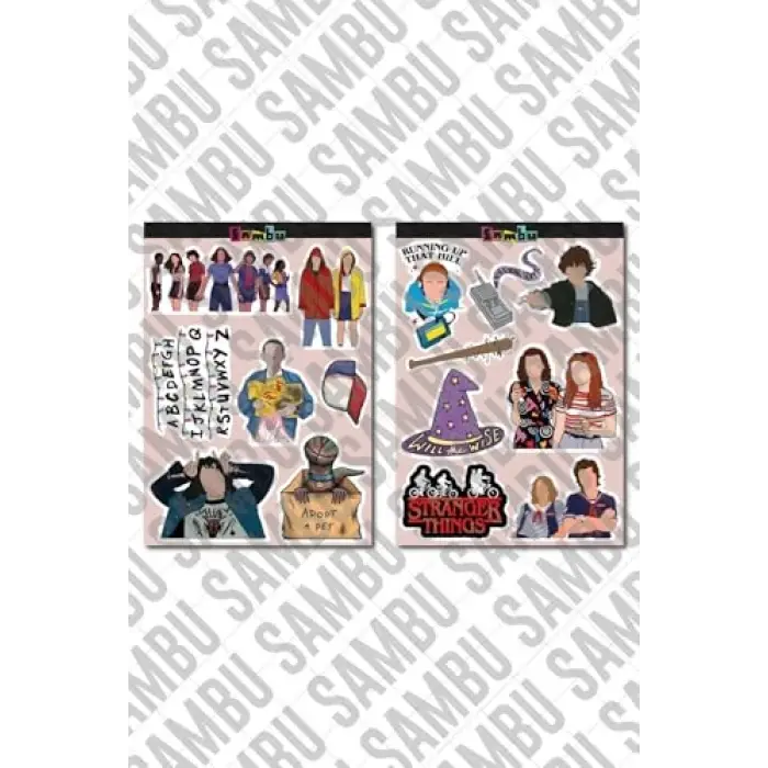 Stranger Things Temalı Sticker Etiket Seti 1 - Laptop Notebook Telefon