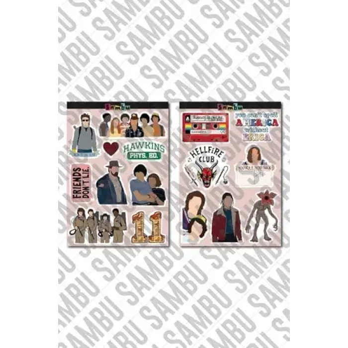 Stranger Things Temalı Sticker Etiket Seti 2 - Laptop Notebook Telefon