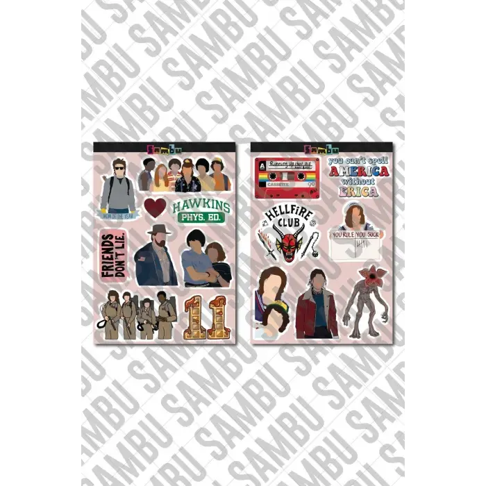 Stranger Things Temalı Sticker Etiket Seti 2 - Laptop Notebook Telefon