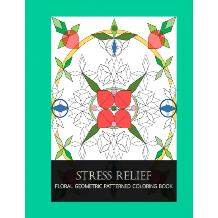Stress Relief Floral, Book, Geometric Patterned Coloring