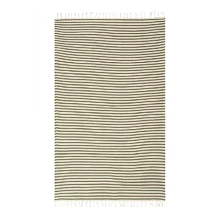 Stripe Double Yüz Havlusu,Haki