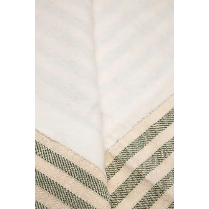Stripe Double Yüz Havlusu,Haki