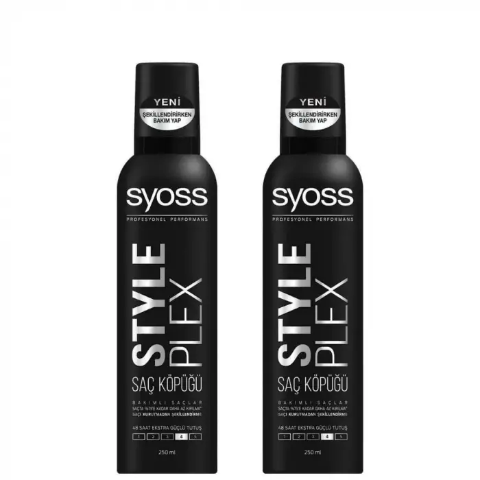 Style Plex Saç Köpüğü, 250 ml, 2li Set