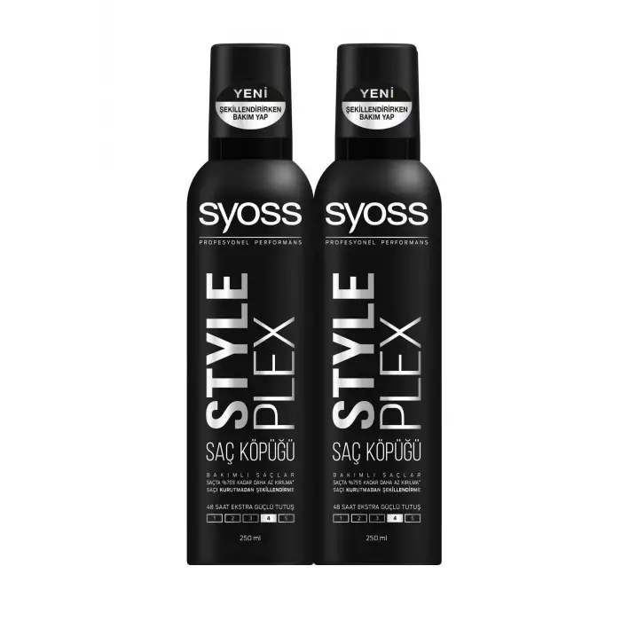 Style Plex Saç Köpüğü, 250 ml x 2 Adet, Unisex