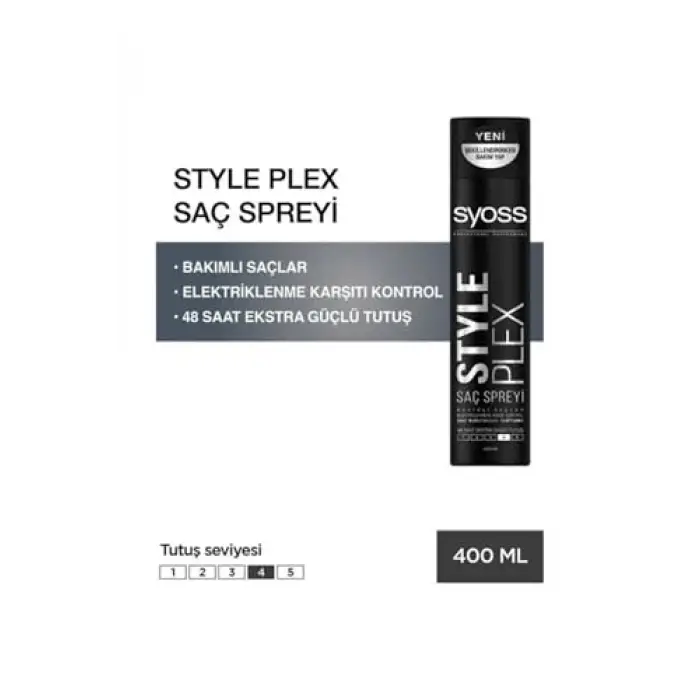 Style Plex Saç Spreyi, Saç Şekillendirici, 400 ml, 3 Adet